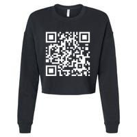 Qr Code With Funny Hidden Message Cropped Pullover Crew