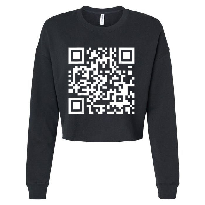 Qr Code With Funny Hidden Message Cropped Pullover Crew