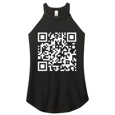 Qr Code With Funny Hidden Message Women's Perfect Tri Rocker Tank