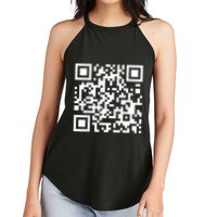 Qr Code With Funny Hidden Message Women's Perfect Tri Rocker Tank
