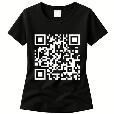 Qr Code With Funny Hidden Message Womens T-Shirt