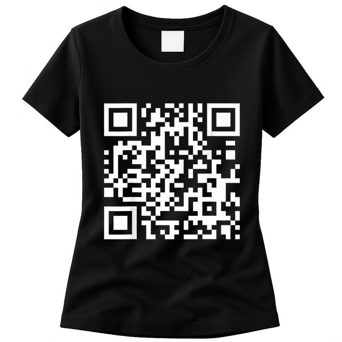 Qr Code With Funny Hidden Message Womens T-Shirt