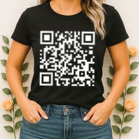 Qr Code With Funny Hidden Message Womens T-Shirt