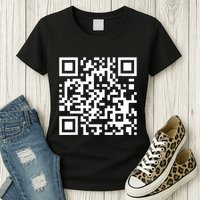 Qr Code With Funny Hidden Message Womens T-Shirt