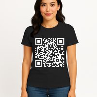 Qr Code With Funny Hidden Message Womens T-Shirt