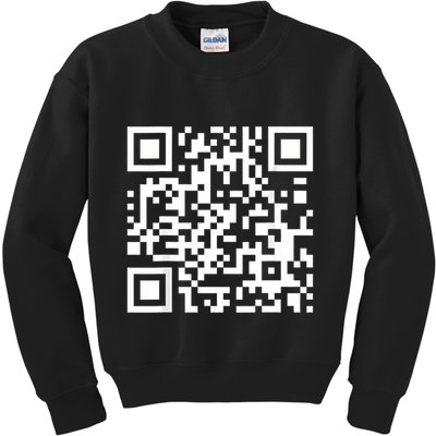 Qr Code With Funny Hidden Message Kids Sweatshirt