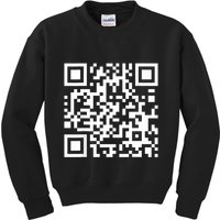 Qr Code With Funny Hidden Message Kids Sweatshirt