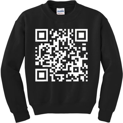 Qr Code With Funny Hidden Message Kids Sweatshirt