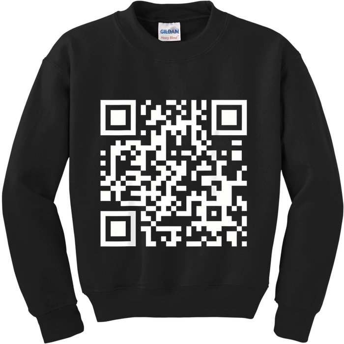 Qr Code With Funny Hidden Message Kids Sweatshirt