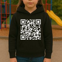 Qr Code With Funny Hidden Message Kids Hoodie