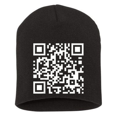 Qr Code With Funny Hidden Message Short Acrylic Beanie