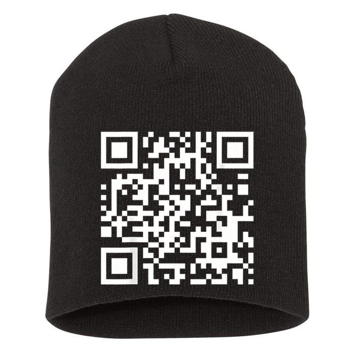 Qr Code With Funny Hidden Message Short Acrylic Beanie