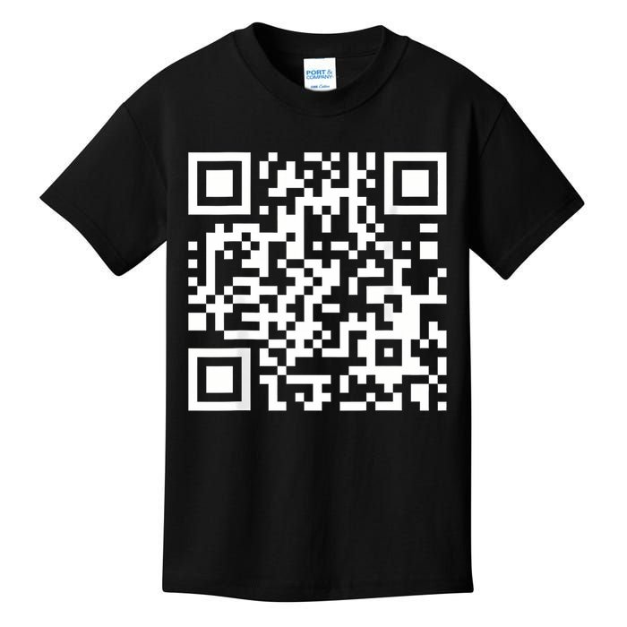 Qr Code With Funny Hidden Message Kids T-Shirt