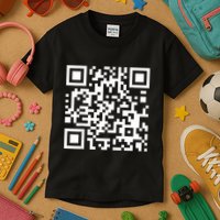 Qr Code With Funny Hidden Message Kids T-Shirt