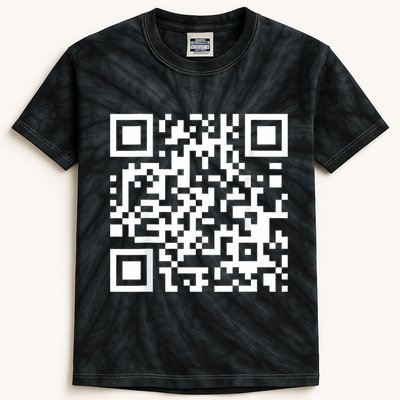 Qr Code With Funny Hidden Message Kids Tie-Dye T-Shirt
