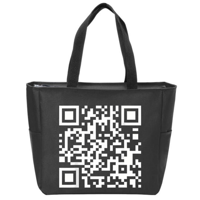 Qr Code With Funny Hidden Message Zip Tote Bag