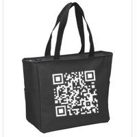 Qr Code With Funny Hidden Message Zip Tote Bag