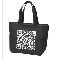 Qr Code With Funny Hidden Message Zip Tote Bag