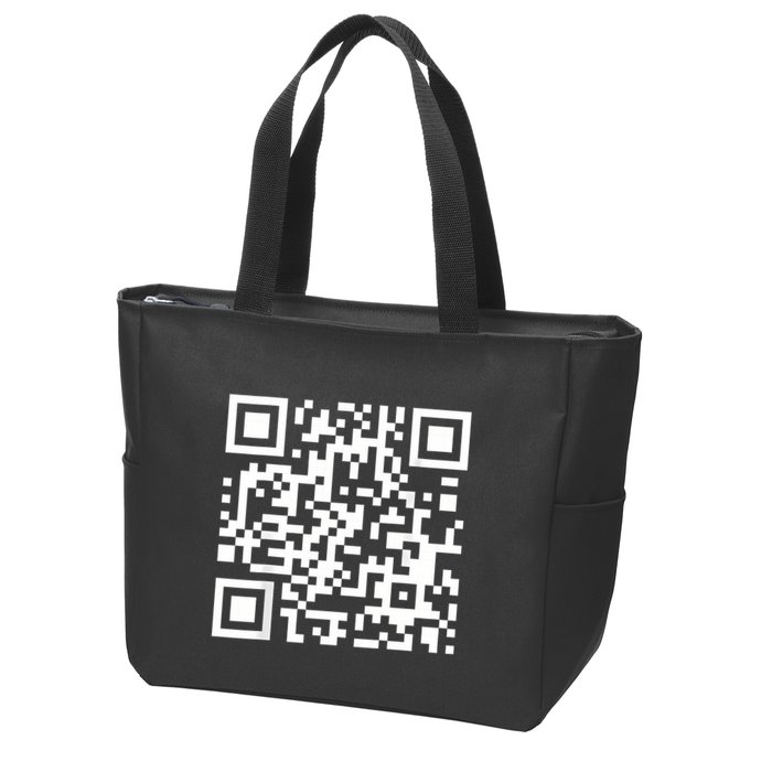 Qr Code With Funny Hidden Message Zip Tote Bag