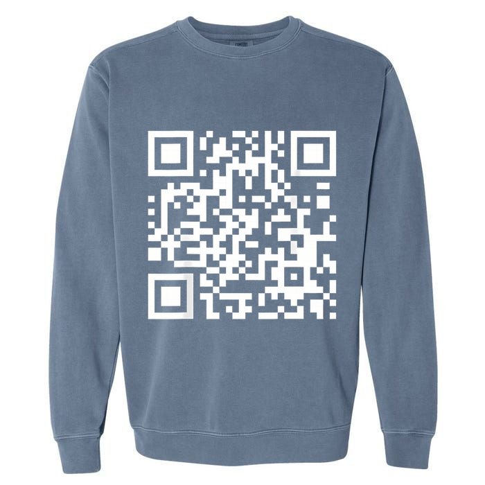 Qr Code With Funny Hidden Message Garment-Dyed Sweatshirt