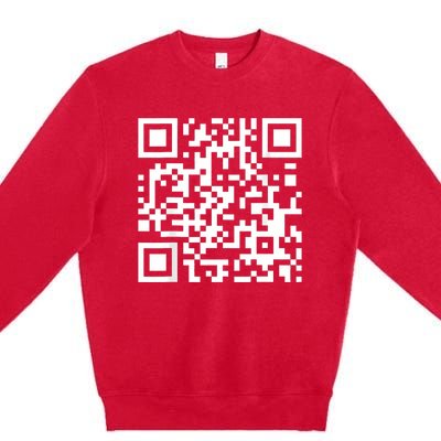 Qr Code With Funny Hidden Message Premium Crewneck Sweatshirt