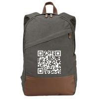 Qr Code With Funny Hidden Message Cotton Canvas Backpack