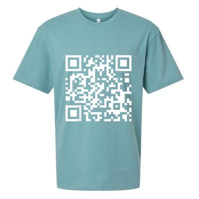 Qr Code With Funny Hidden Message Sueded Cloud Jersey T-Shirt