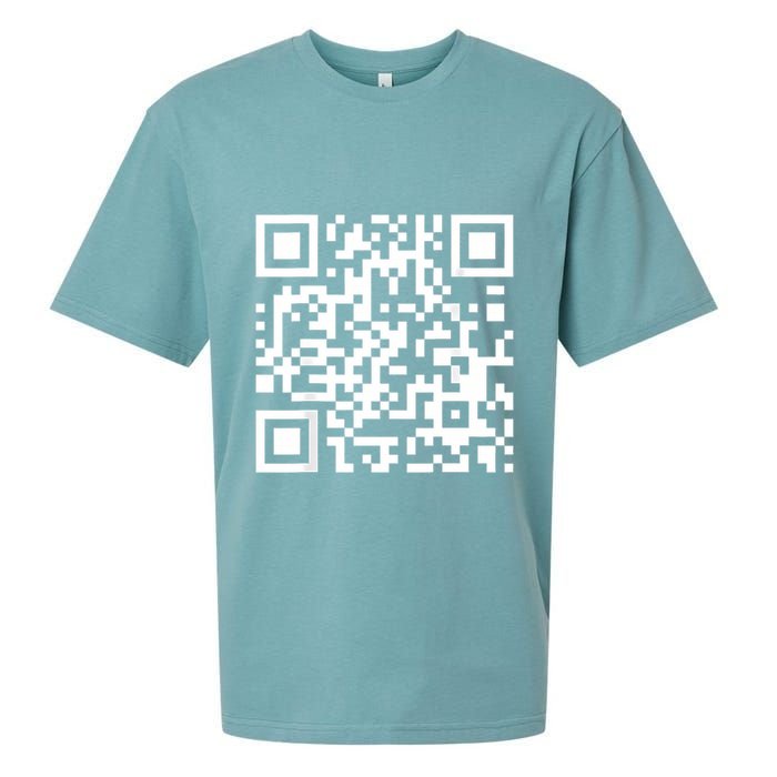 Qr Code With Funny Hidden Message Sueded Cloud Jersey T-Shirt