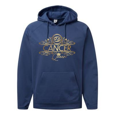 Queen Cancer Zodiac Symbol Gift Performance Fleece Hoodie