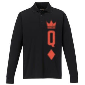 Queen Diamonds Card Matching Halloween Costume For Couples Performance Long Sleeve Polo