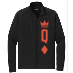 Queen Diamonds Card Matching Halloween Costume For Couples Stretch Full-Zip Cadet Jacket