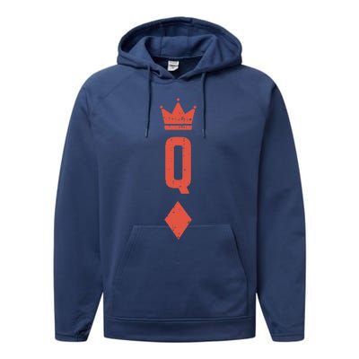 Queen Diamonds Card Matching Halloween Costume For Couples Performance Fleece Hoodie