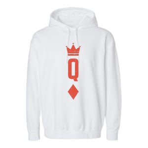 Queen Diamonds Card Matching Halloween Costume For Couples Garment-Dyed Fleece Hoodie