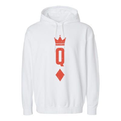 Queen Diamonds Card Matching Halloween Costume For Couples Garment-Dyed Fleece Hoodie