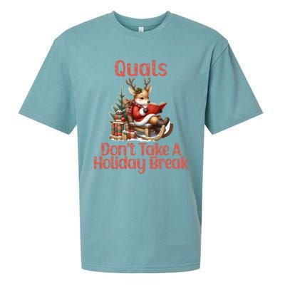 Quals DonT Take A Holiday Break Qualifying Exam Christmas Gift Sueded Cloud Jersey T-Shirt