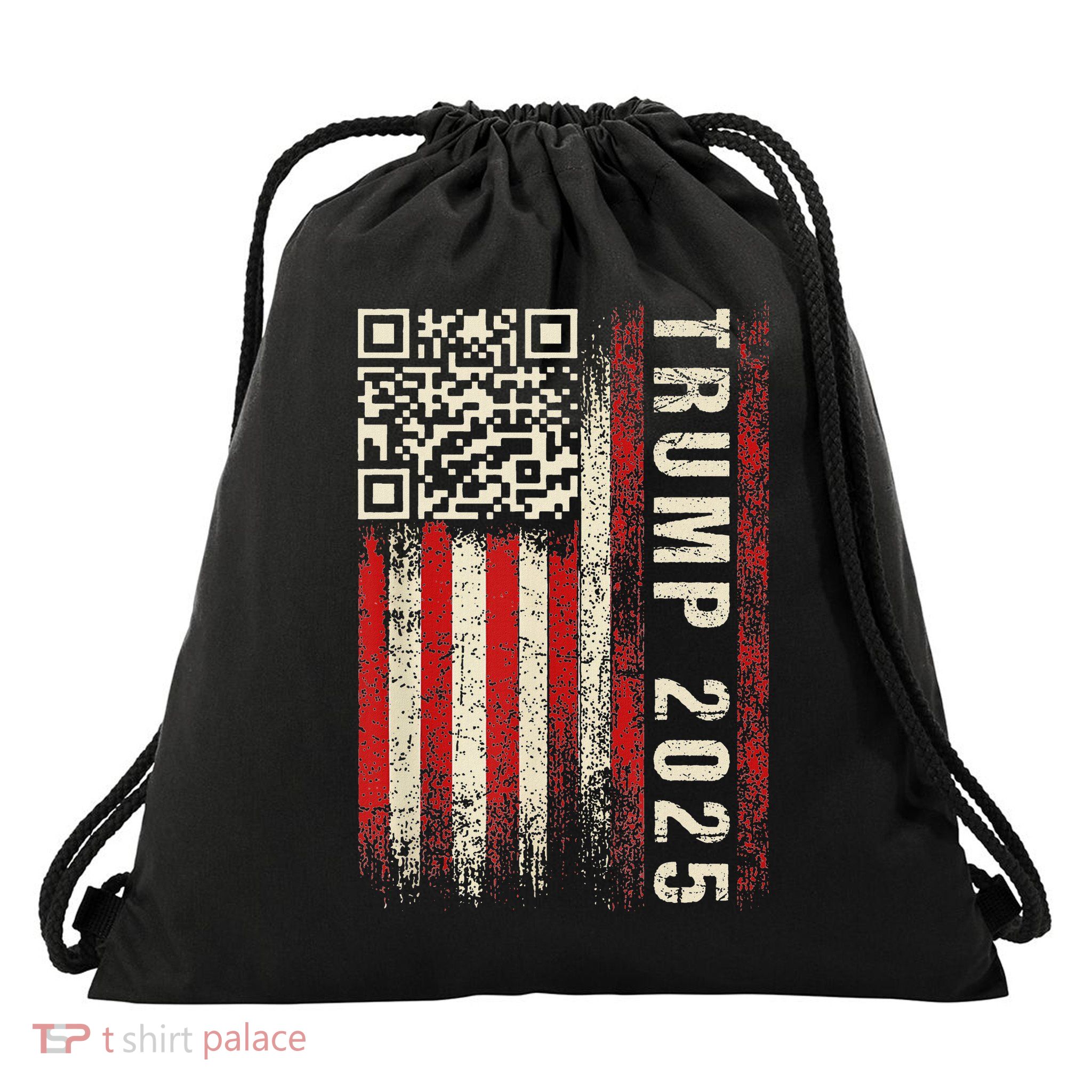 Qr Donald Trump Dancing 4745 Code Video Drawstring Bag