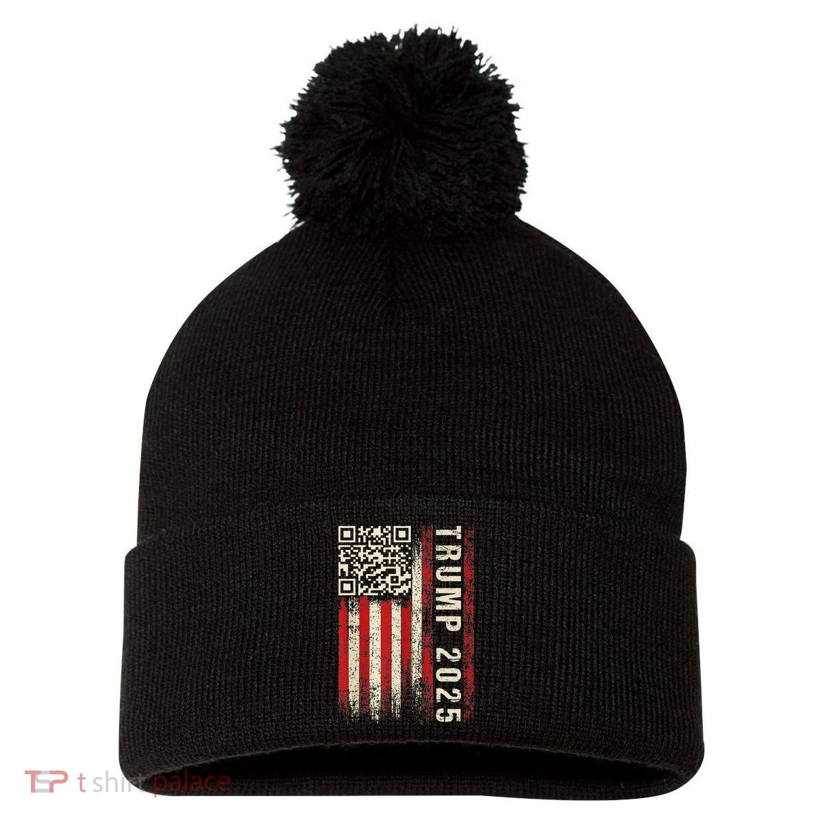 Qr Donald Trump Dancing 4745 Code Video Pom Pom 12in Knit Beanie