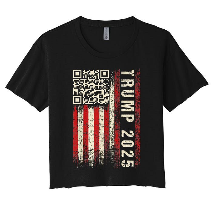 Qr Donald Trump Dancing 4745 Code Video Women's Crop Top Tee