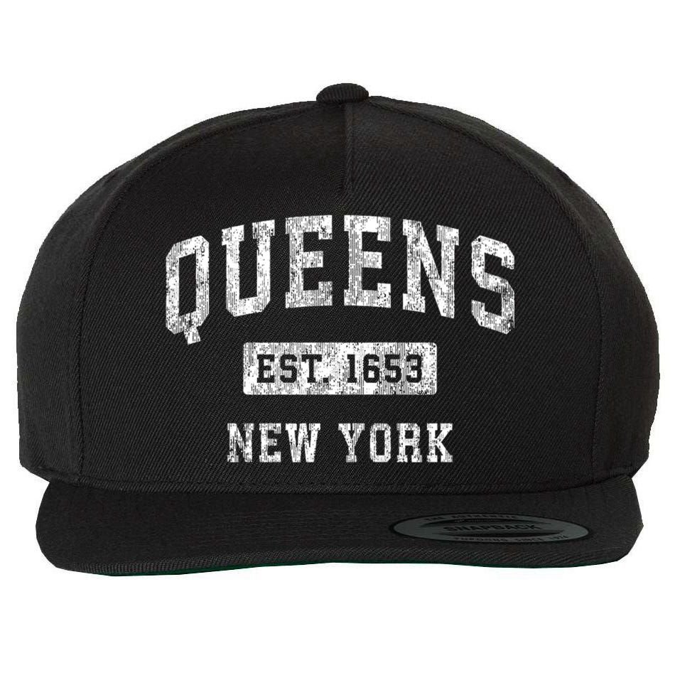 Queens Est 1653 New York Ny Vintage Established Sports Design Wool Snapback Cap
