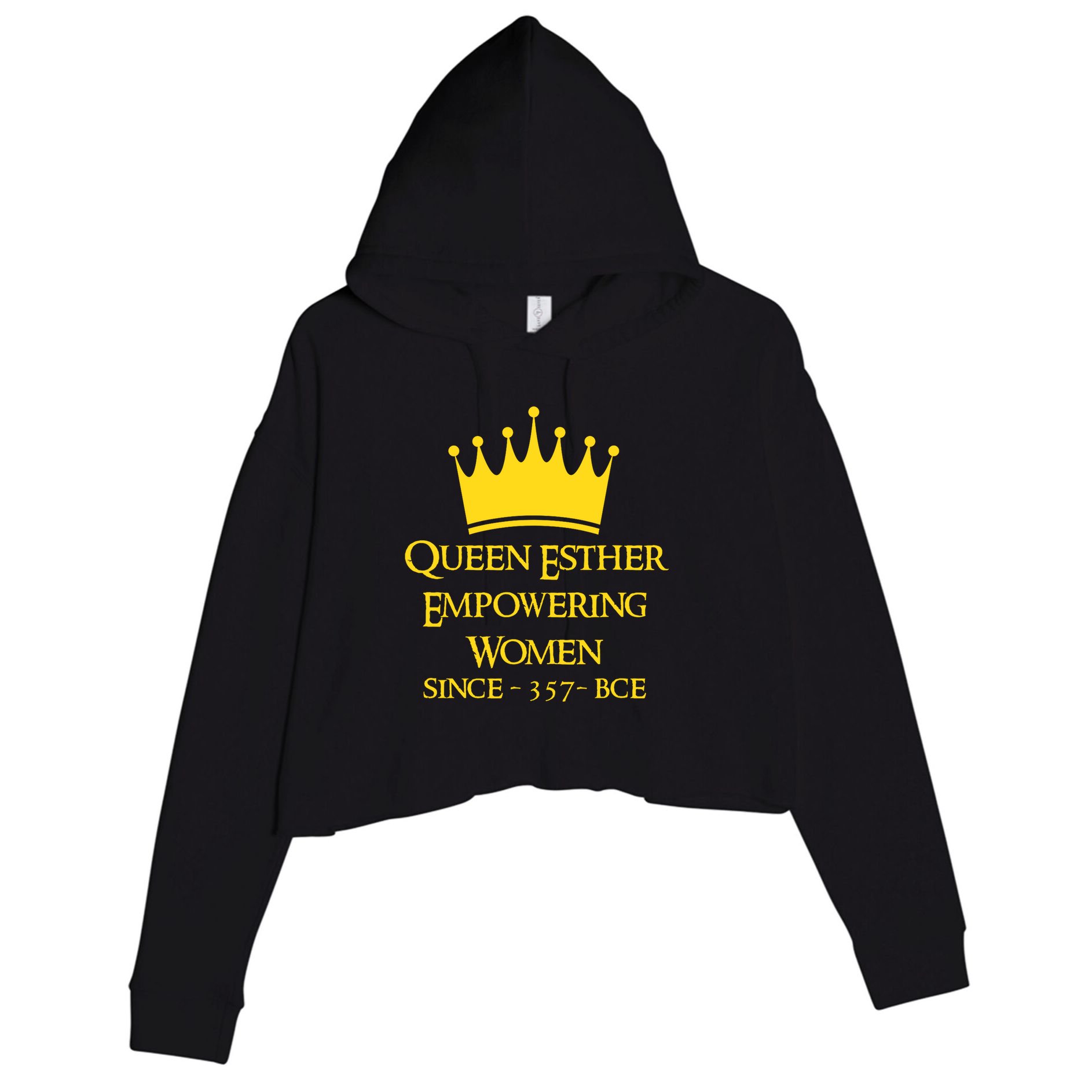 Queen Esther Empowering Women Happy Purim Feminist Costume  Crop Fleece Hoodie