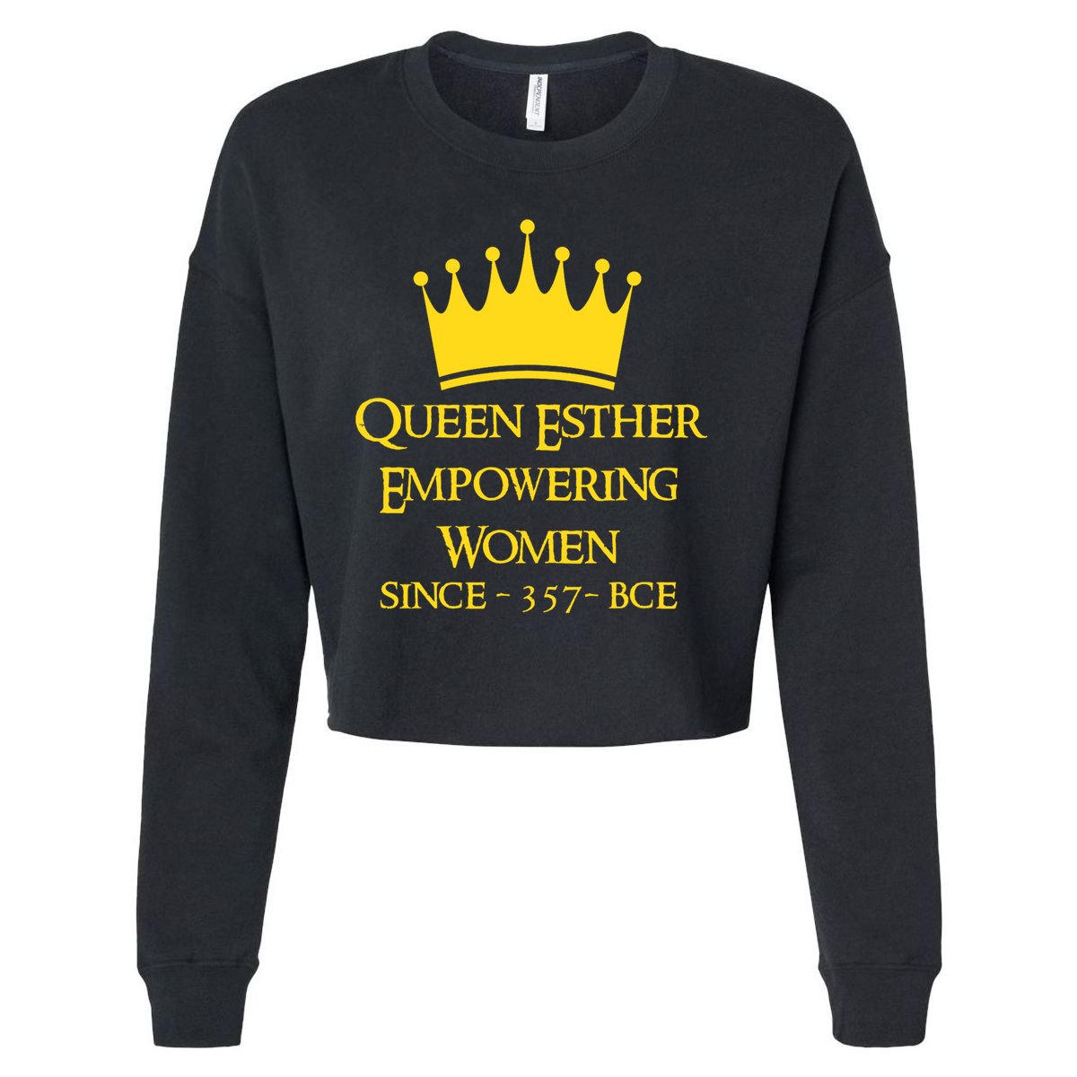 Queen Esther Empowering Women Happy Purim Feminist Costume  Cropped Pullover Crew