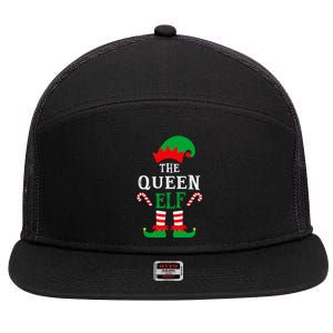 Queen Elf Family Matching Group Elf Xmas Pajamas Christmas Gift 7 Panel Mesh Trucker Snapback Hat