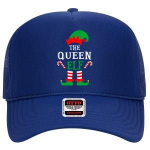 Queen Elf Family Matching Group Elf Xmas Pajamas Christmas Gift High Crown Mesh Back Trucker Hat