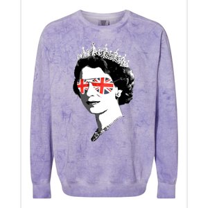 Queen Elizabeth Ii Sunglasses British Crown Union Jack Meme Gift Colorblast Crewneck Sweatshirt