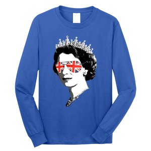 Queen Elizabeth Ii Sunglasses British Crown Union Jack Meme Gift Long Sleeve Shirt