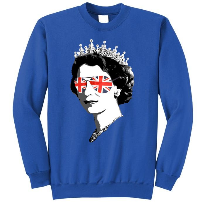 Queen Elizabeth Ii Sunglasses British Crown Union Jack Meme Gift Sweatshirt