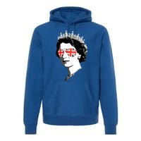 Queen Elizabeth Ii Sunglasses British Crown Union Jack Meme Gift Premium Hoodie