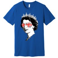 Queen Elizabeth Ii Sunglasses British Crown Union Jack Meme Gift Premium T-Shirt