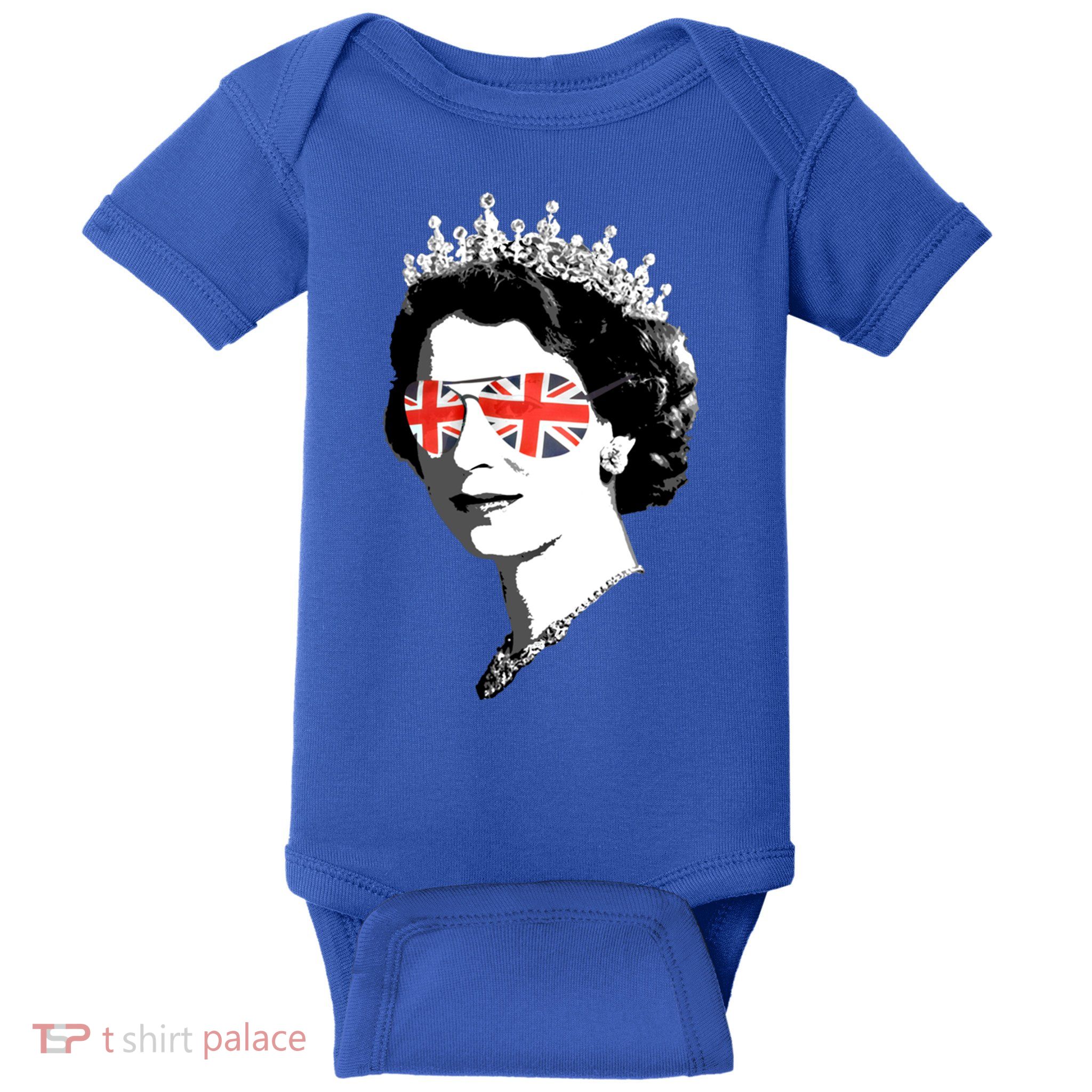 Queen Elizabeth Ii Sunglasses British Crown Union Jack Meme Gift Baby Bodysuit
