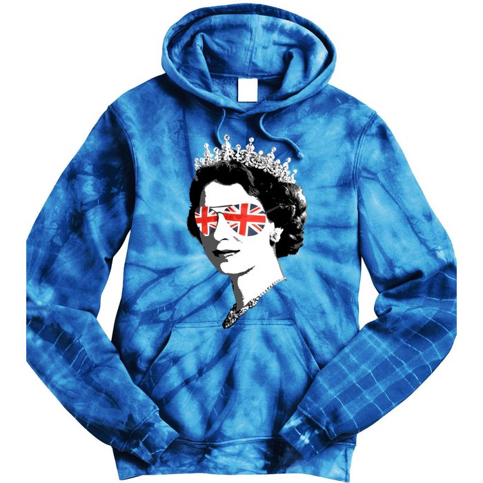 Queen Elizabeth Ii Sunglasses British Crown Union Jack Meme Gift Tie Dye Hoodie